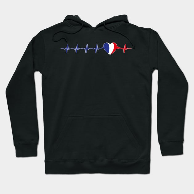 French heartbeat flag Hoodie by Catfactory